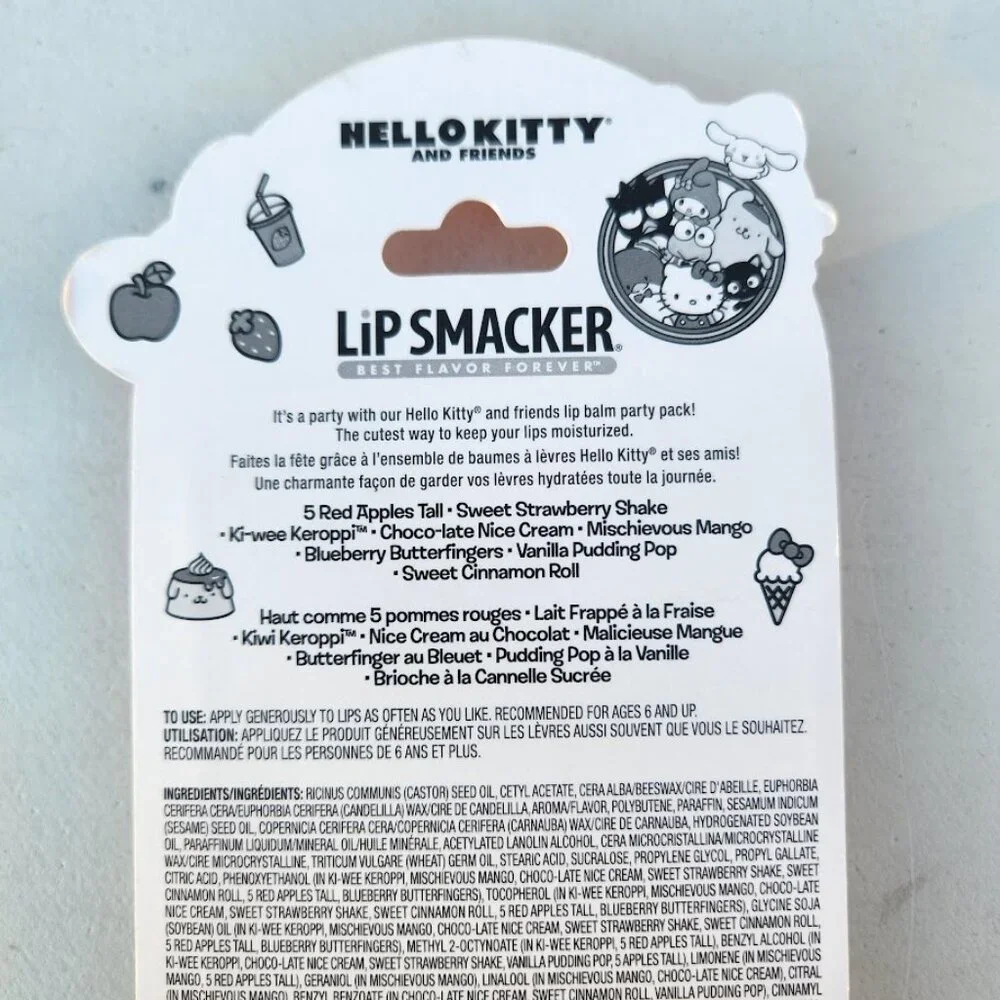 NEW Lip Smacker Sanrio Hello Kitty 8-Piece Flavored Lip Balm My Melody Little Tw